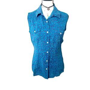 RETRO WRANGLER BUTTON FRONT SLEEVELESS TOP SMALL/MEDIUM.